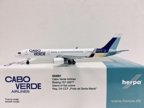 1/500 Cabo Verde Airlines Boeing 757-200 Island of Sal colors D4-CCF "Praia de Santa Maria"