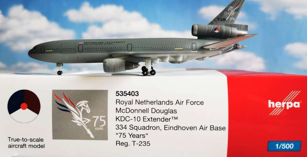 1/500 Royal Netherlands Air Force McDonnell Douglas KDC-10 Extender 334 Squadron Eindhoven Air Base "75 Years" T-235