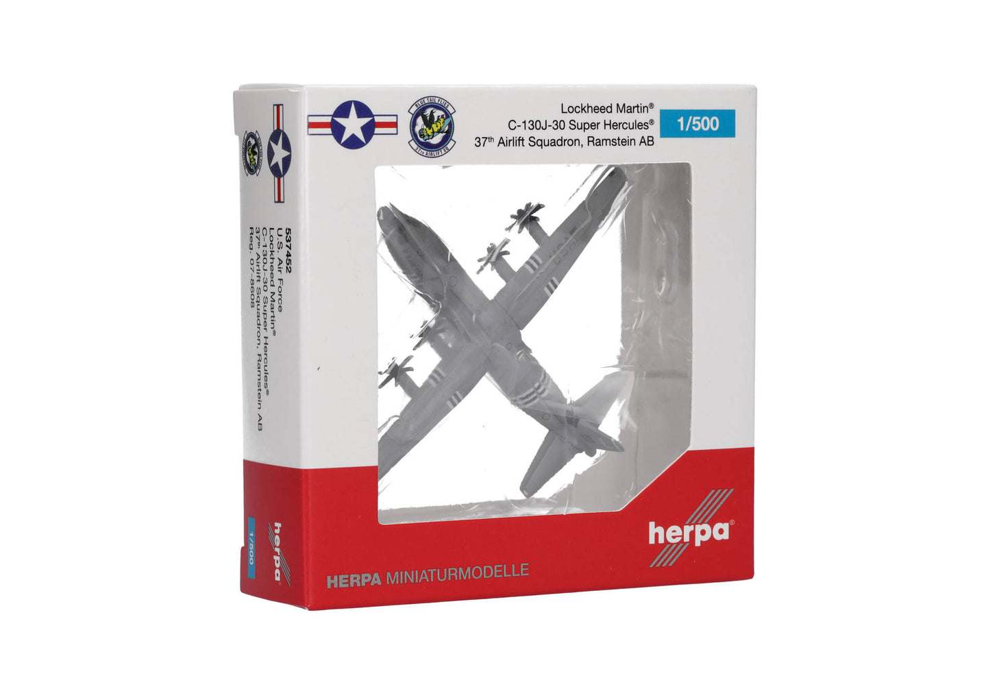 1/500 U.S. Air Force Lockheed Martin C-130J-30 Super Hercules 37th Airlift Squadron Ramstein Air Base 07-8608