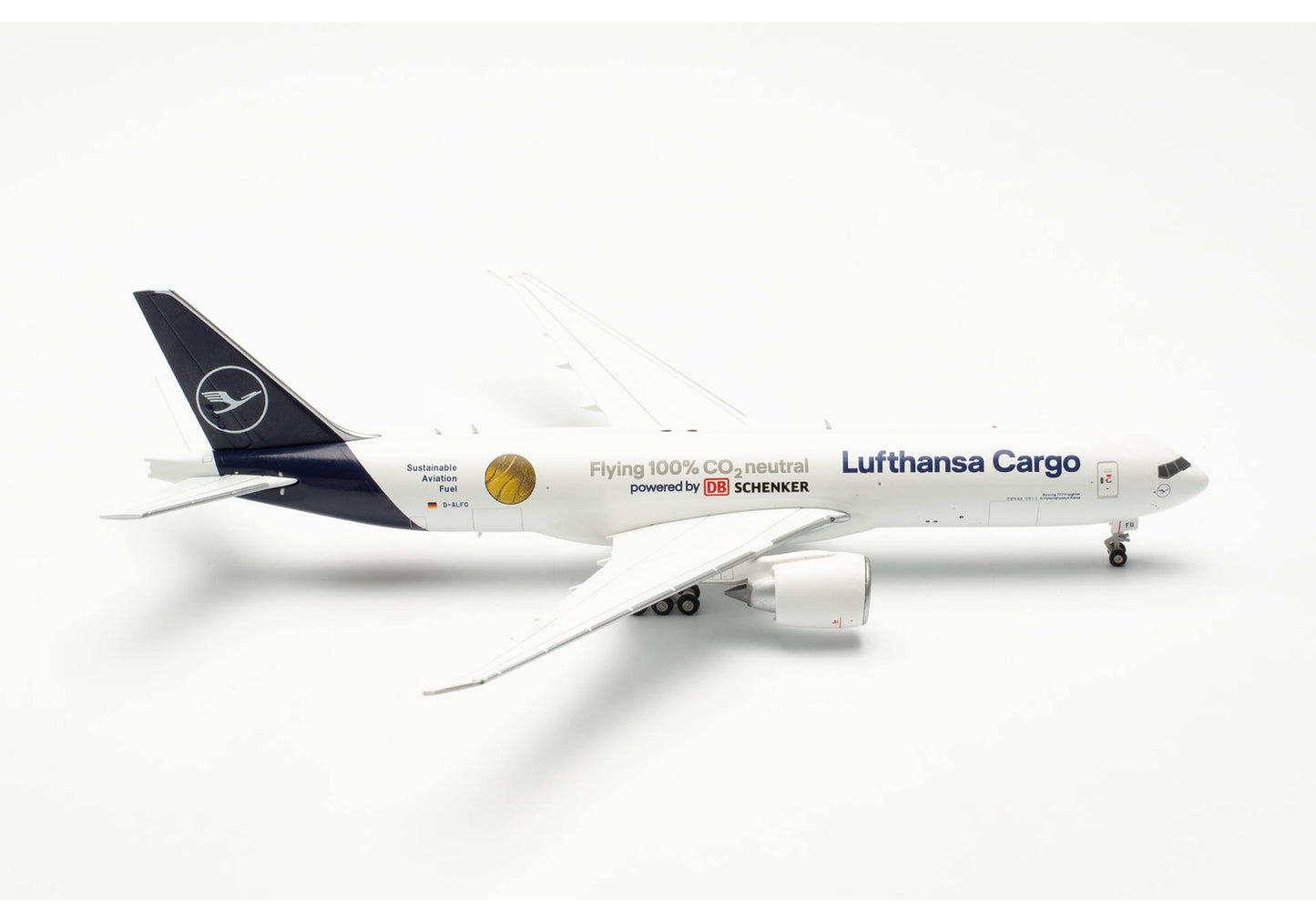 1/400 Lufthansa Cargo Boeing 777F "Sustainable Fuel Powered by DB Schenker" D-ALFG "Annyeonghaseyo Korea"