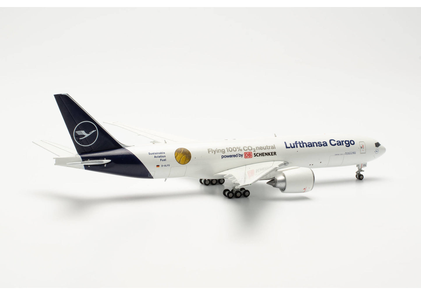 1/400 Lufthansa Cargo Boeing 777F "Sustainable Fuel Powered by DB Schenker" D-ALFG "Annyeonghaseyo Korea"