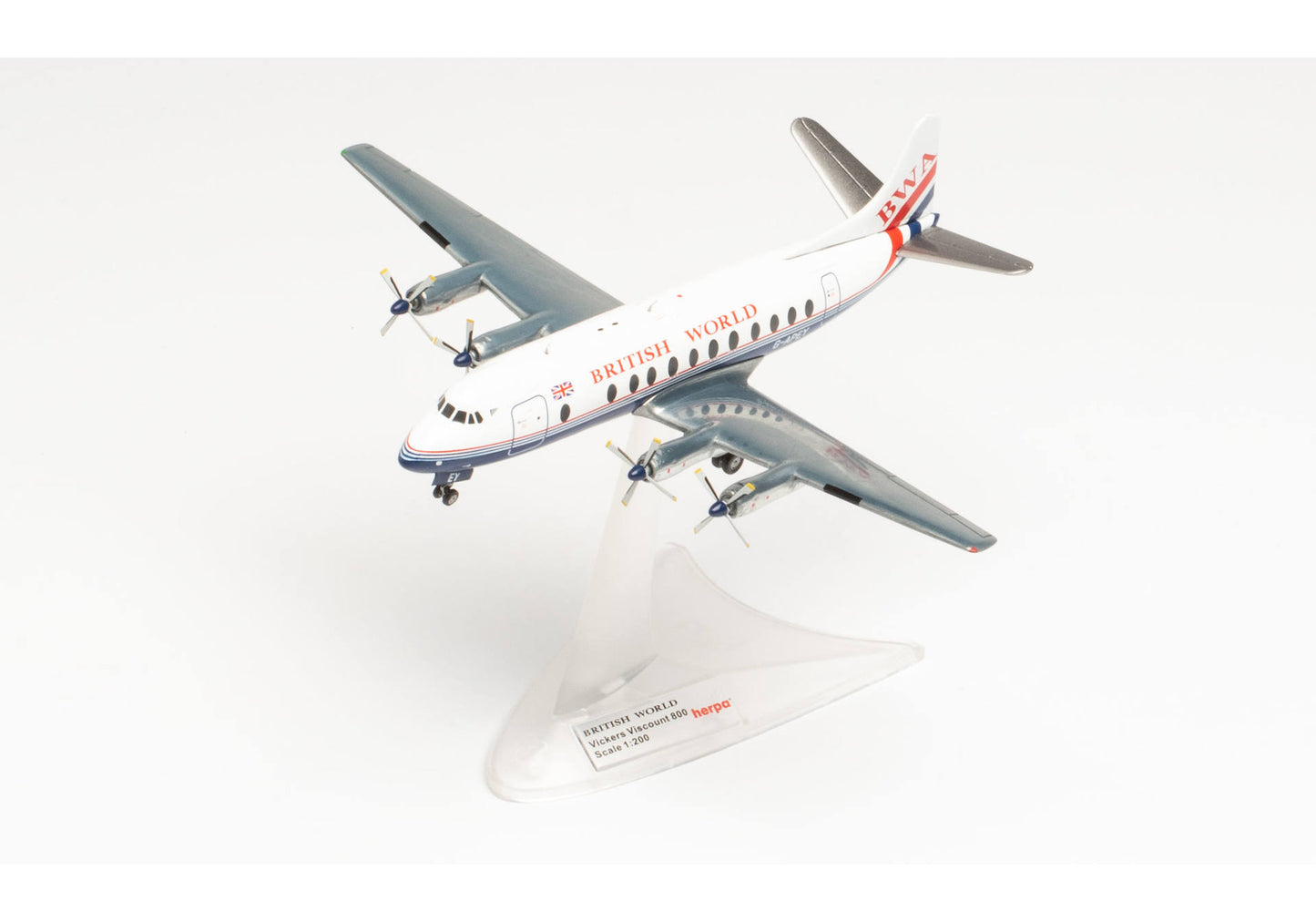 1/200 British World Airlines Vickers Viscount 800 25th Anniversary Last Viscount Passenger Flight G-APEY