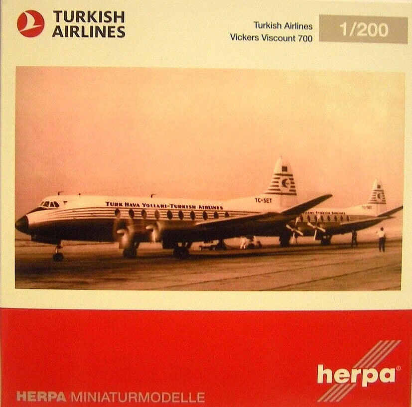 1/200 Turkish Airlines Vickers Viscount 700 TC-SES
