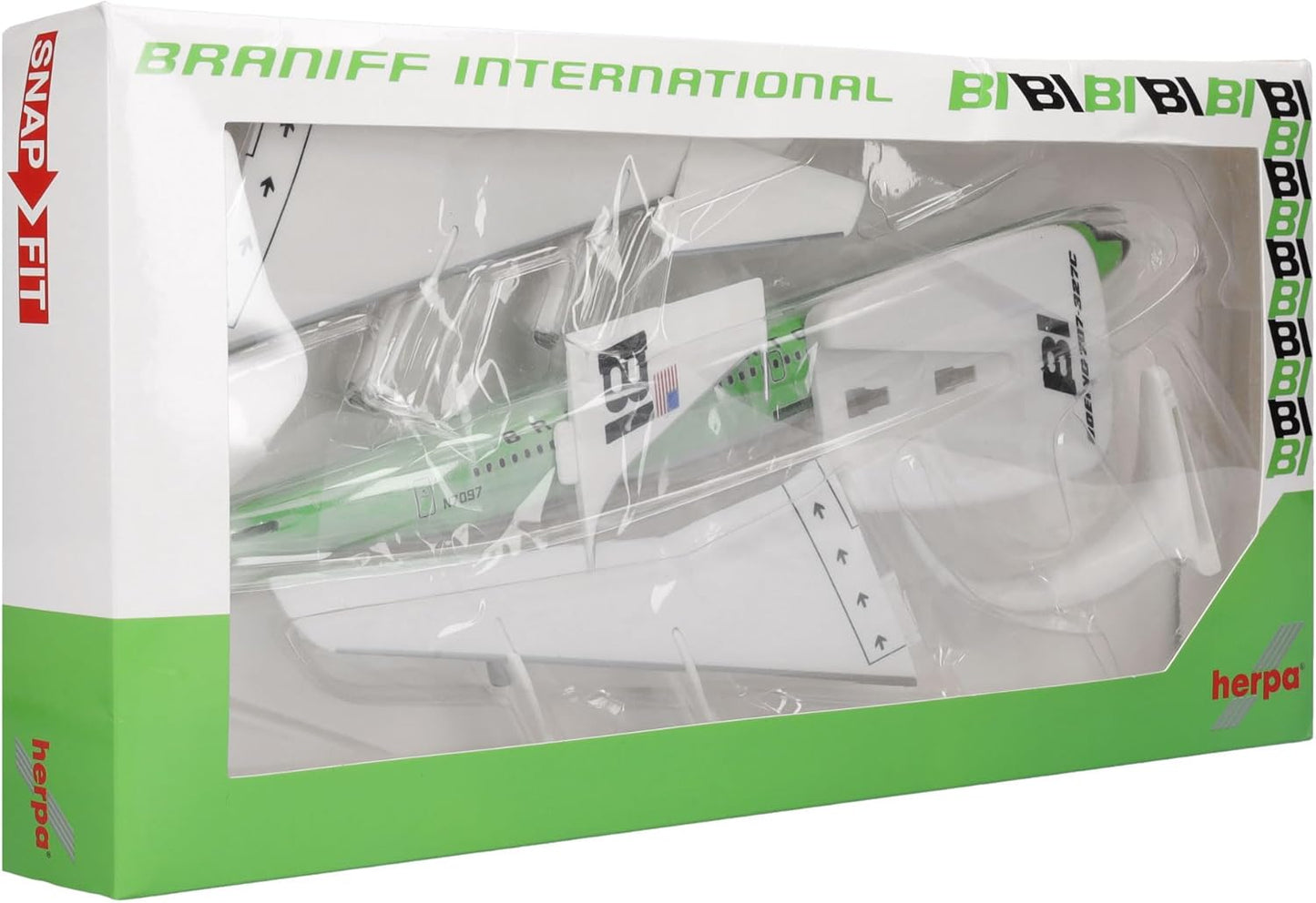 1/144 SNAP FIT Braniff International Boeing 707-320 Solid Lime Green N7097