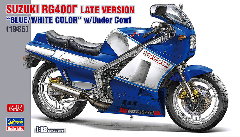 1/12 SUZUKI RG400Γ LATE VERSION BLUE/WHITE COLOR with Under Cowl