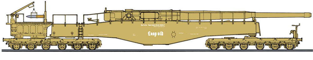 1/72 GERMAN RAILWAY GUN K5(E) LEOPOLD with FIGURE GERMAN ARMY RAILWAY GUN