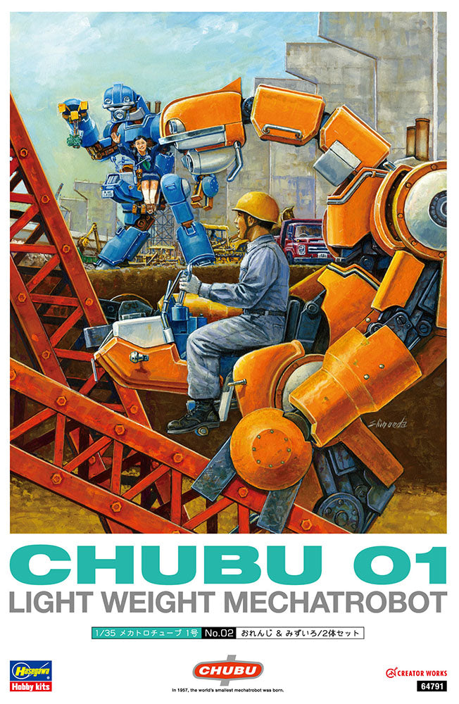 1/35 CHUBU 01 No.02 (ORANGE and LIGHT BLUE) LIGHT WEIGHT MECHATROBOT 2Kits