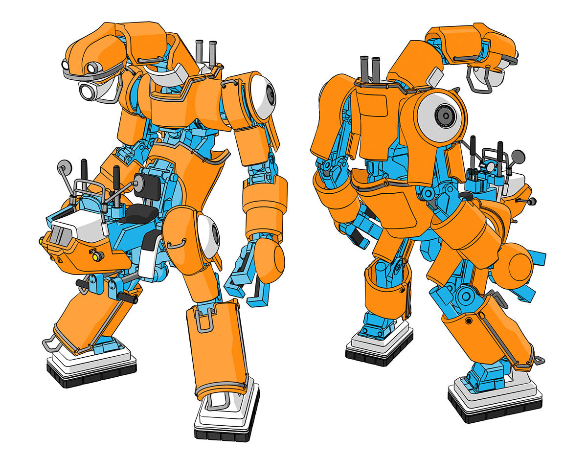 1/35 CHUBU 01 No.02 (ORANGE and LIGHT BLUE) LIGHT WEIGHT MECHATROBOT 2Kits