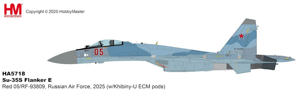 1/72 Su-35S Flanker E Red 05/RF-93809 Russian Air Force 2025 (with Khibiny-U ECM Pods)
