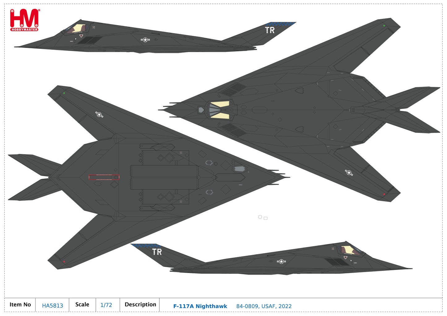 1/72 F-117A Nighthawk 84-0809 USAF 2022