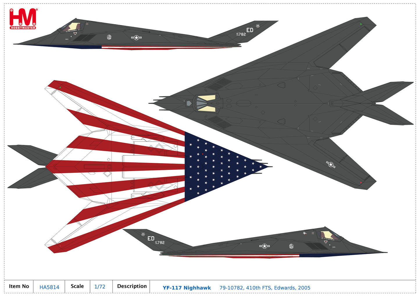 1/72 YF-117 Nighhawk 79-10782 410th FTS Edwards 2005