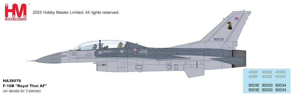 1/72 F-16B "Royal Thai AF" (with Decals for 3 Planes)