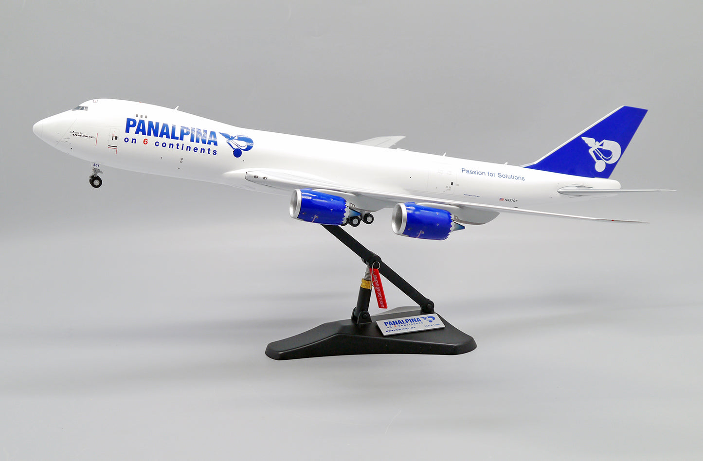 1/200 Panalpina Boeing 747-8F Reg: N851GT with Stand