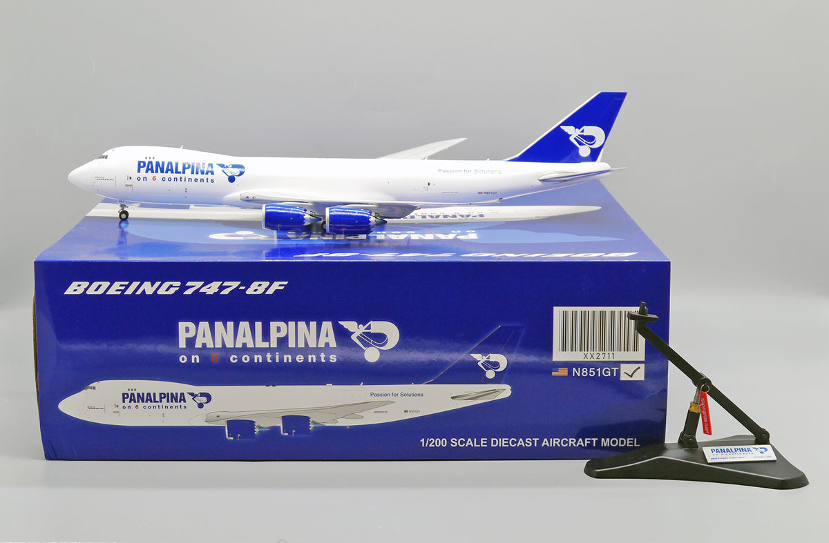 1/200 Panalpina Boeing 747-8F Reg: N851GT with Stand
