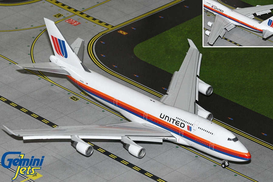 1/200 United Airlines B747-400 N175UA Flaps Down