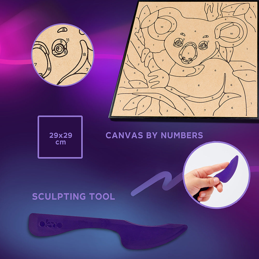 Coloring with Clay Set by Numbers 29x29cm - Koala