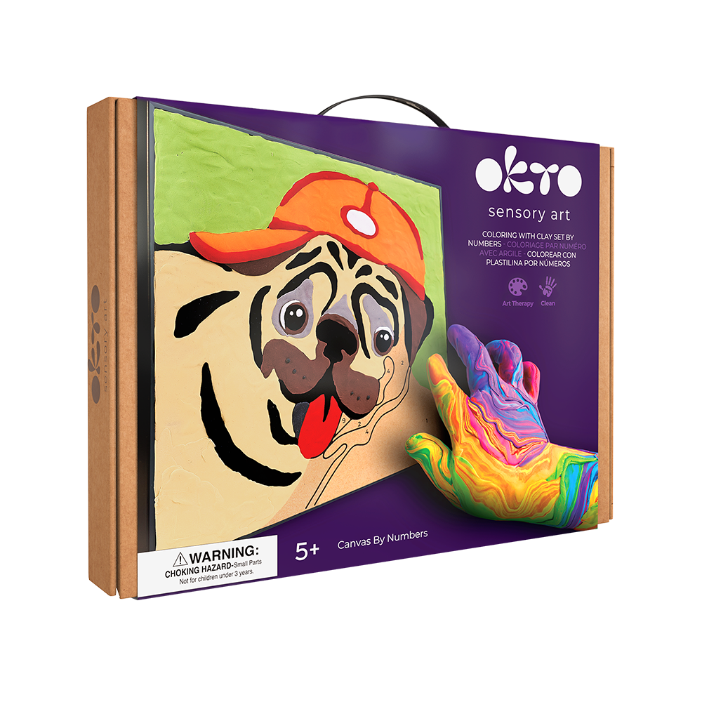 Coloring with Clay Set by Numbers 29x29cm - Pug Dog