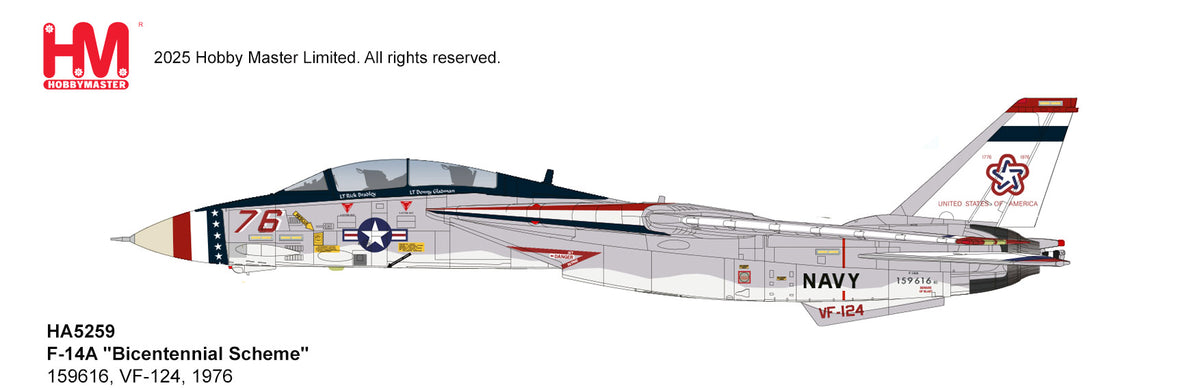 1/72 F-14A "Bicentennial Scheme" 159616 VF-124 1976