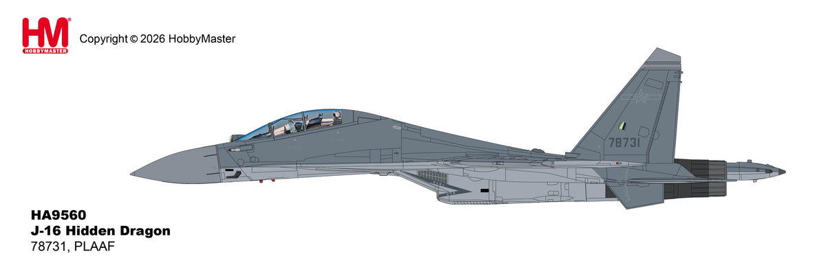 1/72 J-16 Hidden Dragon 78731 PLAAF (with 4 x PL-10 2 x PL-12 2 x PL-17 4 x PL-15)
