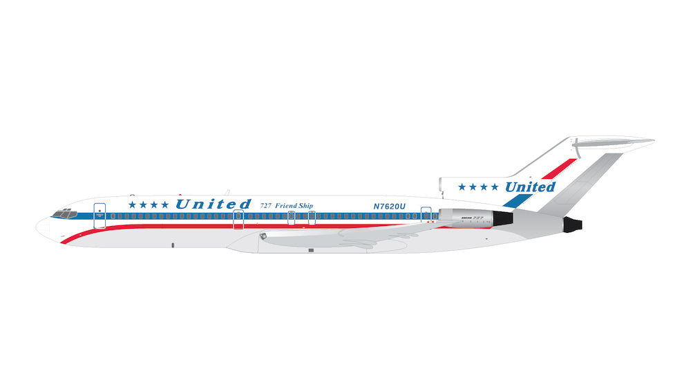 1/400 United Airlines B727-200 N7620U Stars & Bars "Friend Ship" Livery