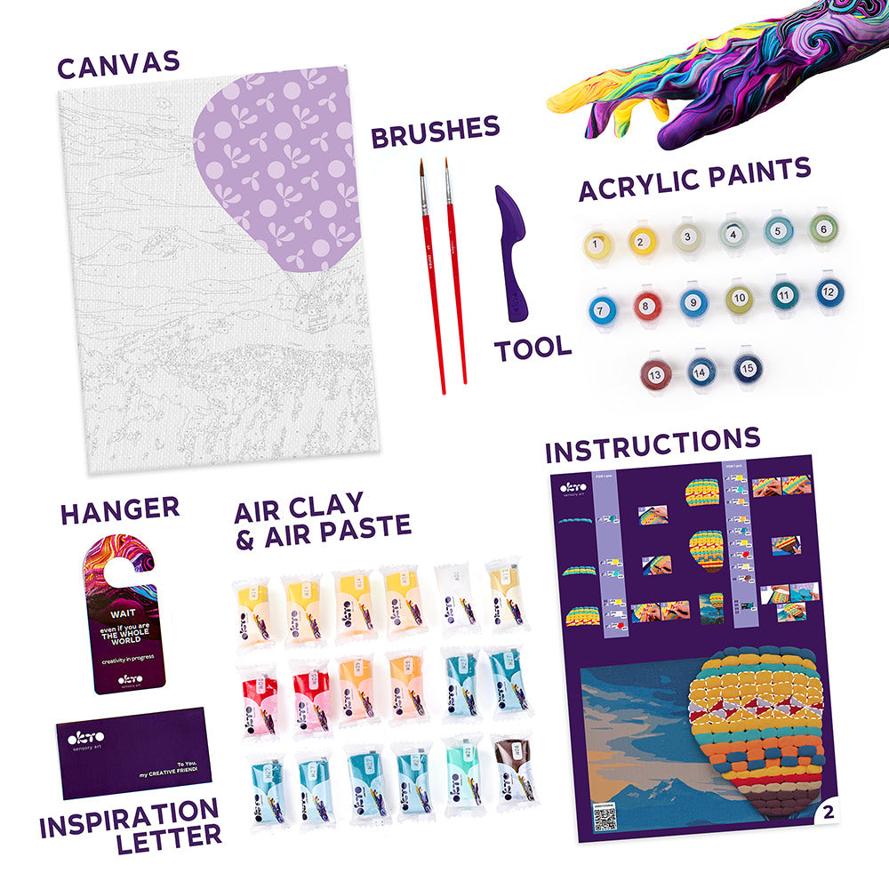 3D Modeling+Painting Kit 30x40cm - Hot Air Balloon Flight