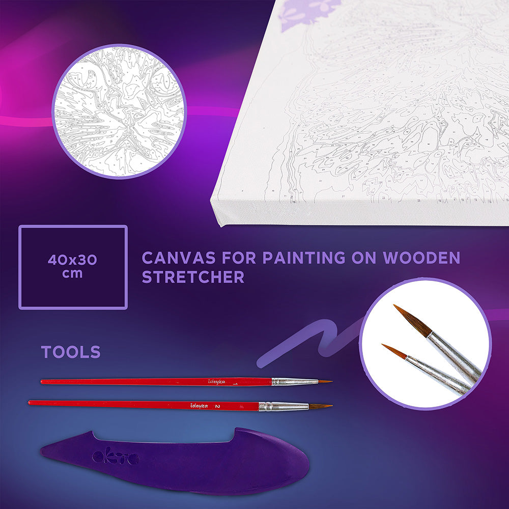 3D Modeling+Painting Kit 30x40cm - A Cat in a Flower Crown