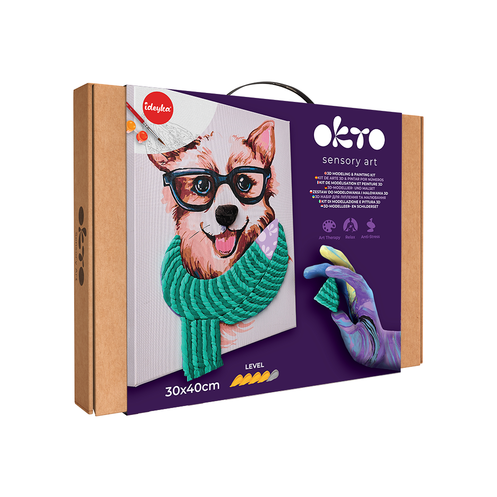 3D Modeling+Painting Kit 30x40cm - Fashion Corgi