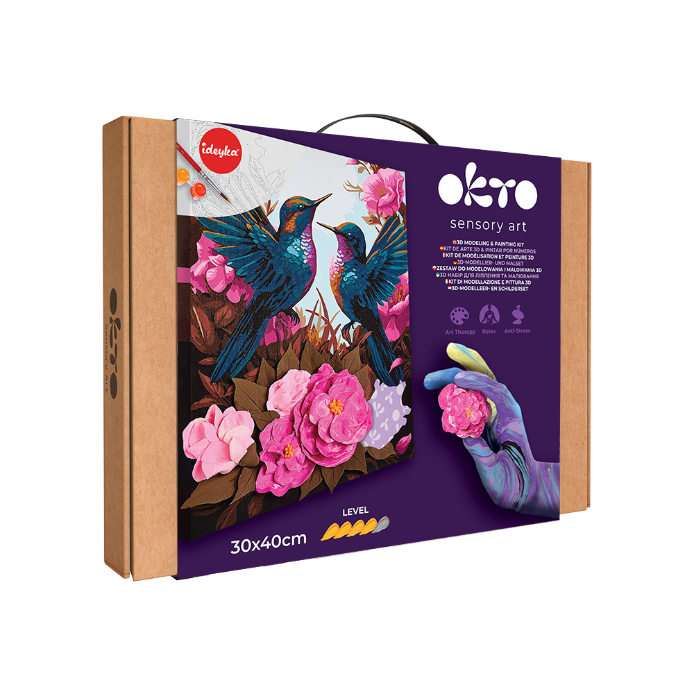 3D Modeling+Painting Kit 30x40cm - Hummingbirds in Love