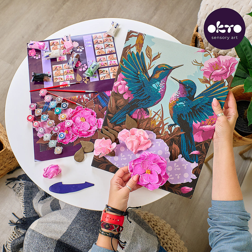 3D Modeling+Painting Kit 30x40cm - Hummingbirds in Love