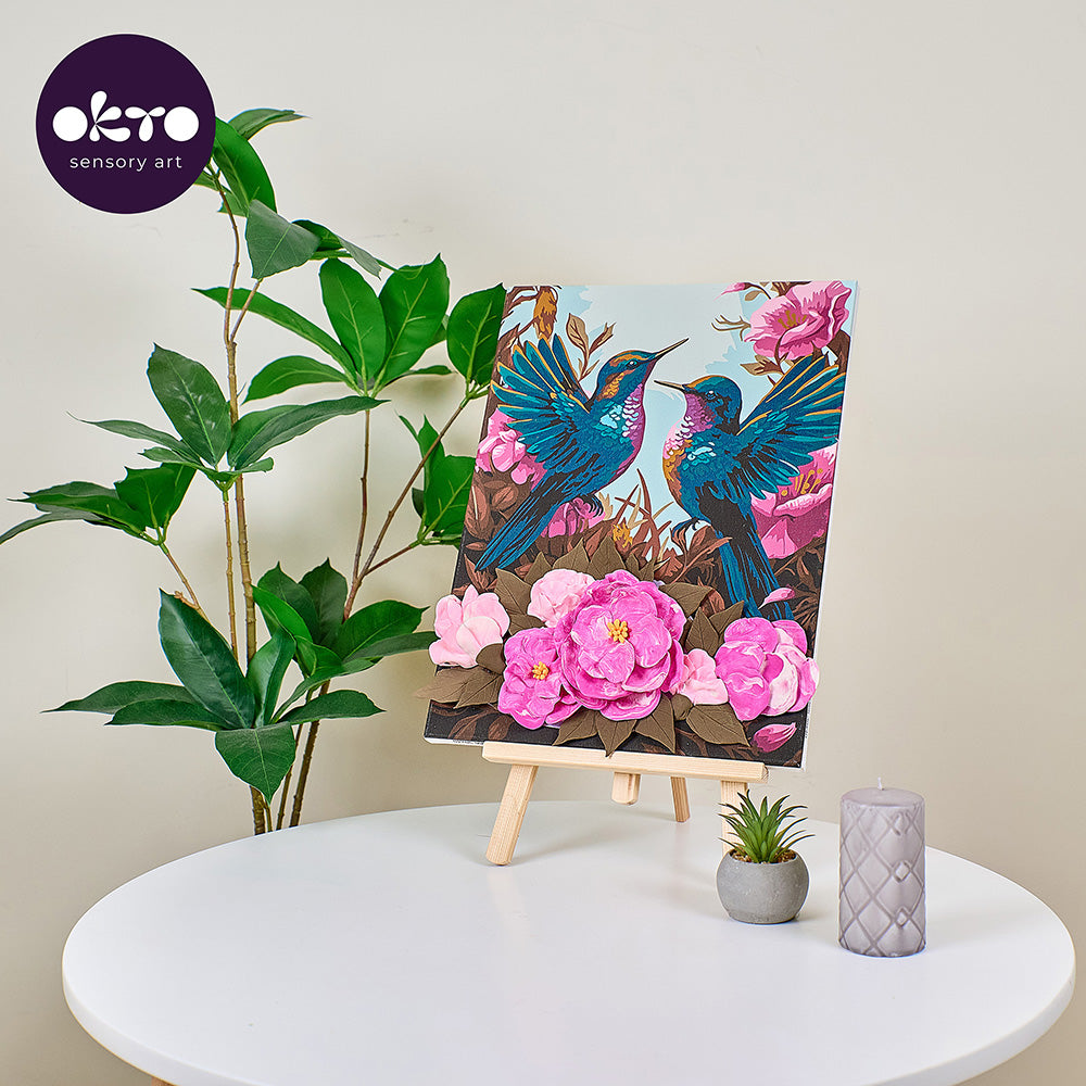 3D Modeling+Painting Kit 30x40cm - Hummingbirds in Love