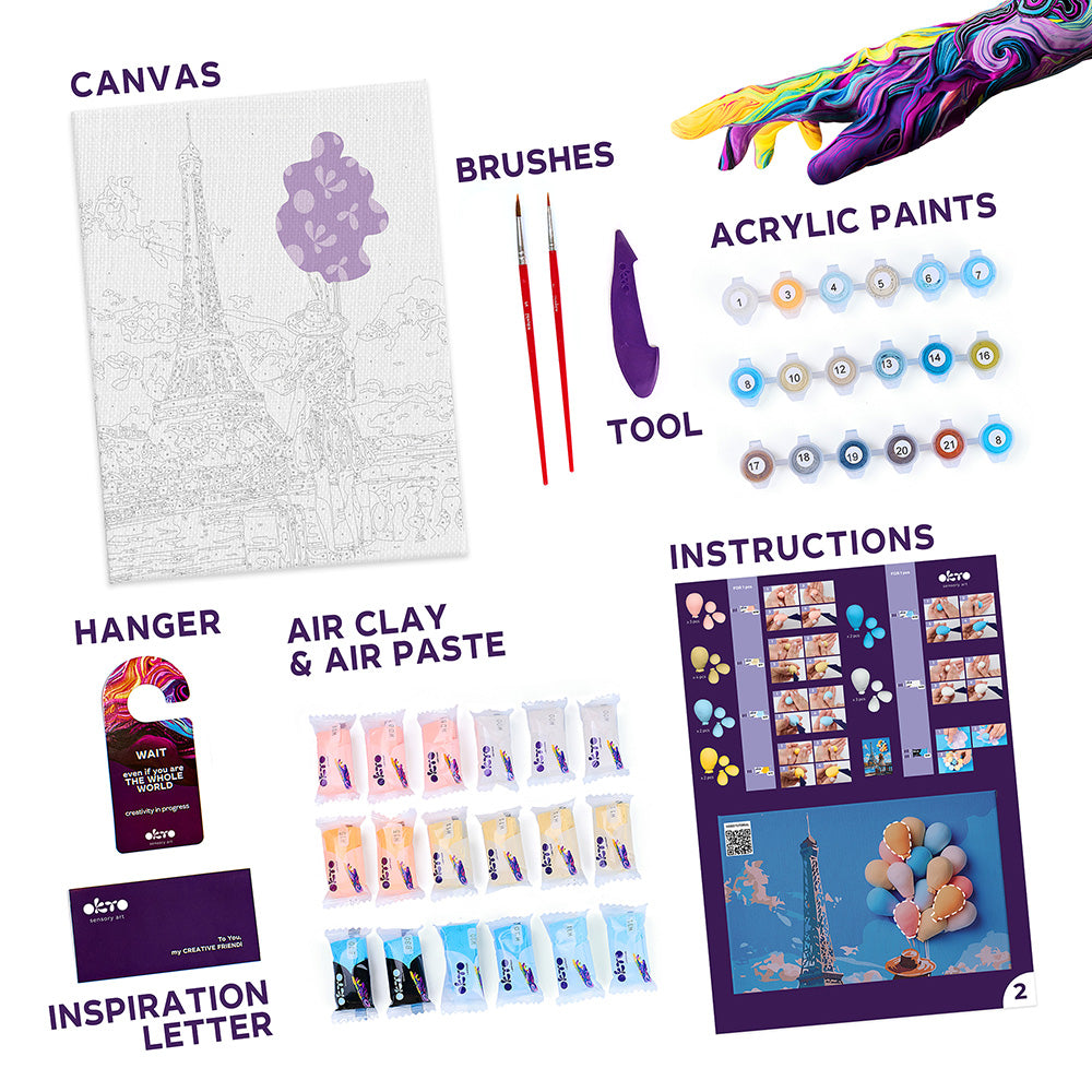 3D Modeling+Painting Kit 30x40cm - Greetings from Paris