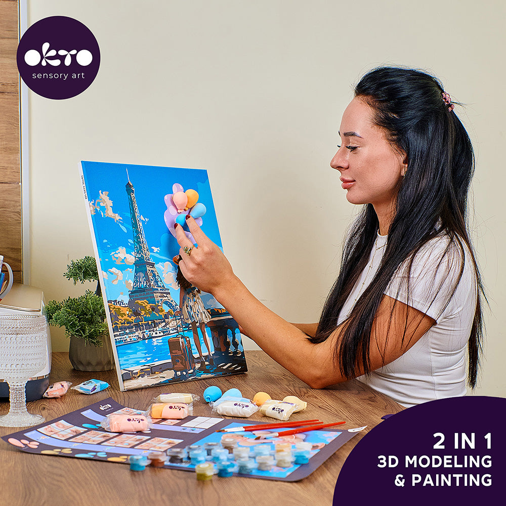 3D Modeling+Painting Kit 30x40cm - Greetings from Paris