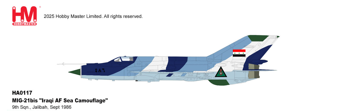 1/72 MIG-21bis "Iraqi AF Sea Camouflage" 9th Sqn. Jalibah Sept 1986
