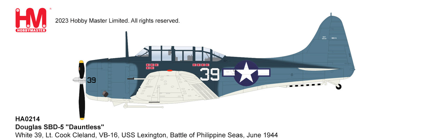 1/32 SBD-5 "Dauntless" White 39 Lt. Cook Cleland VB-16 USS Lexington Battle of Philippine Seas June 1944