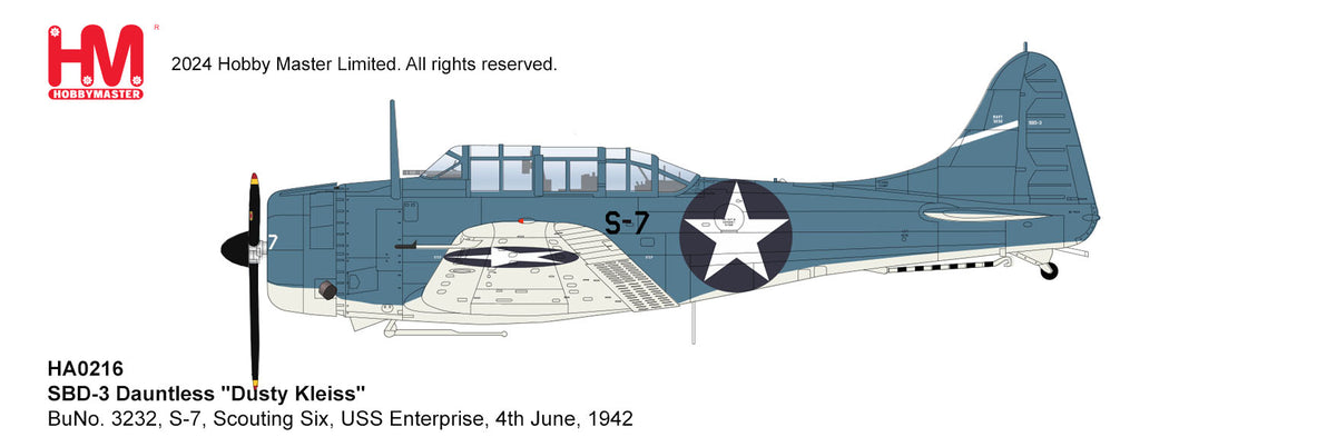 1/32 SBD-3 Dauntless "Dusty Kleiss" BuNo. 3232 S-7 Scouting Six USS Enterprise 4th June 1942
