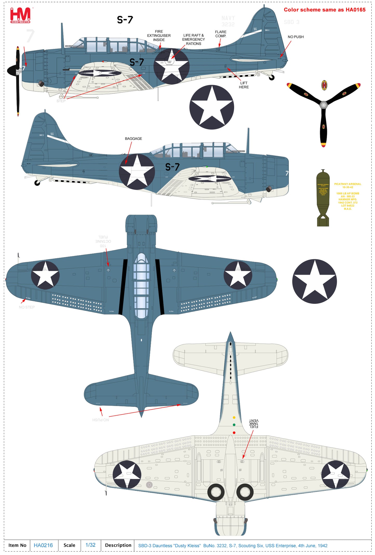 1/32 SBD-3 Dauntless "Dusty Kleiss" BuNo. 3232 S-7 Scouting Six USS Enterprise 4th June 1942