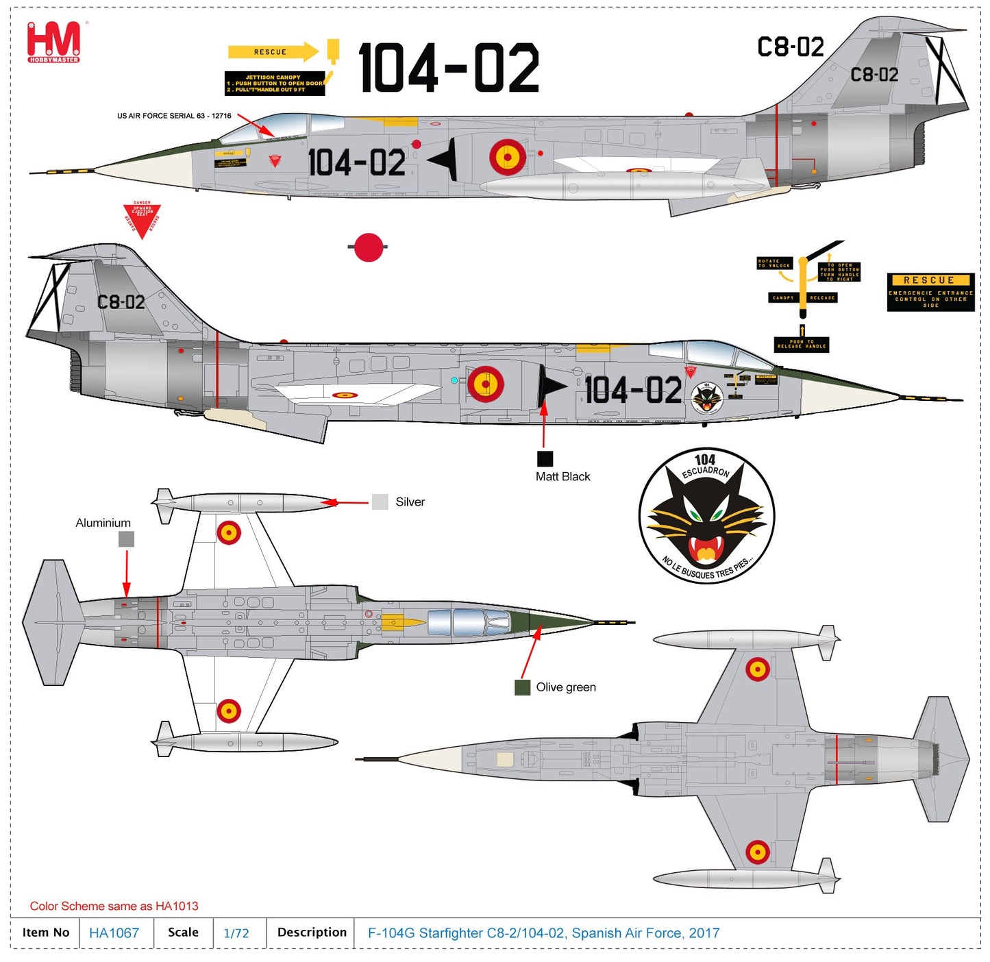 1/72 F-104G Starfighter C8-2/104-02 Spanish Air Force 2017