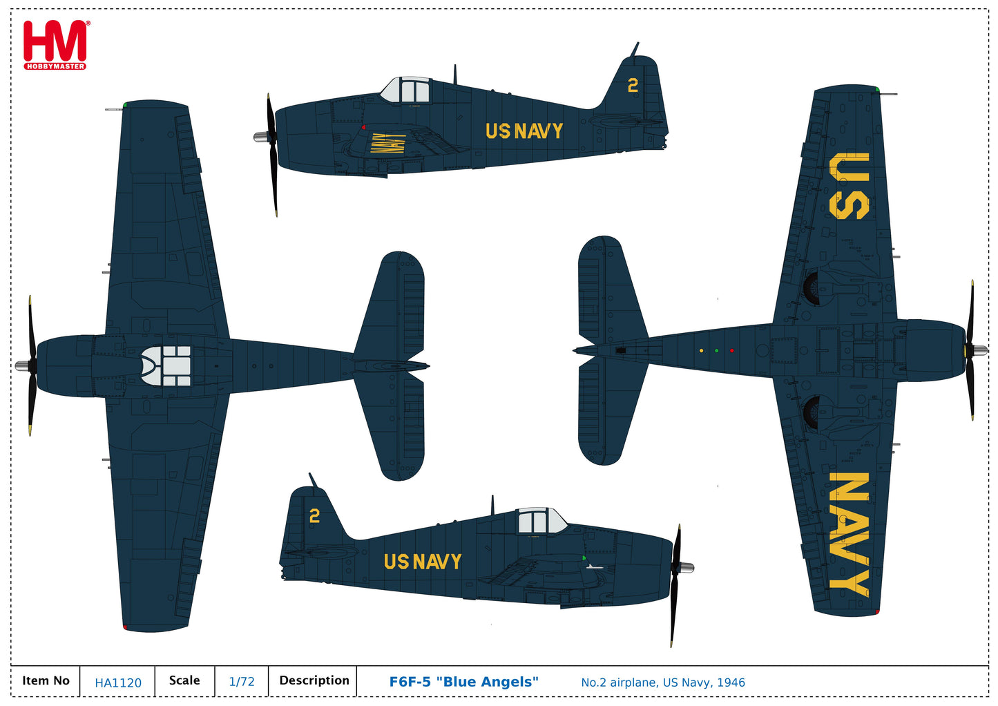 1/72 F6F-5 "Blue Angels" No.2 airplane US Navy 1946