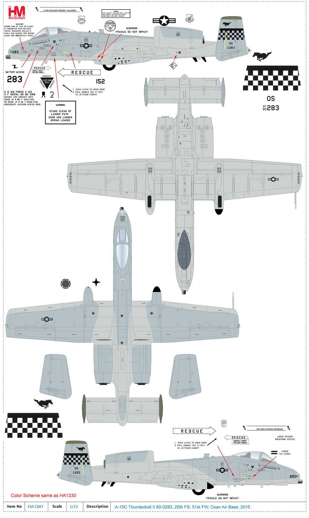 1/72 A-10C Thunderbolt II 80-0283 25th FS 51st FW Osan Air Base 2015