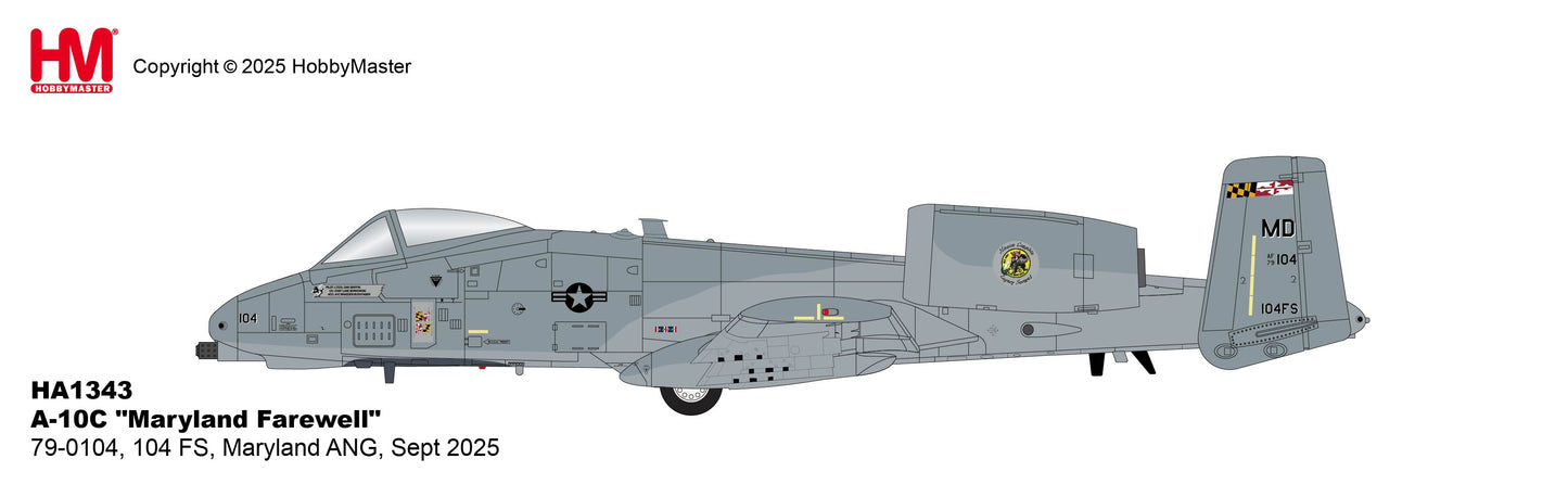1/72 A-10C "Maryland Farewell" 79-0104 104 FS Maryland ANG Sept 2025