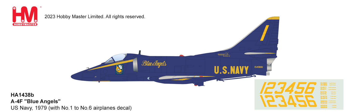 1/72 A-4F "Blue Angels" US Navy 1979 season (with No.1 to No.6 Airplanes Decal)