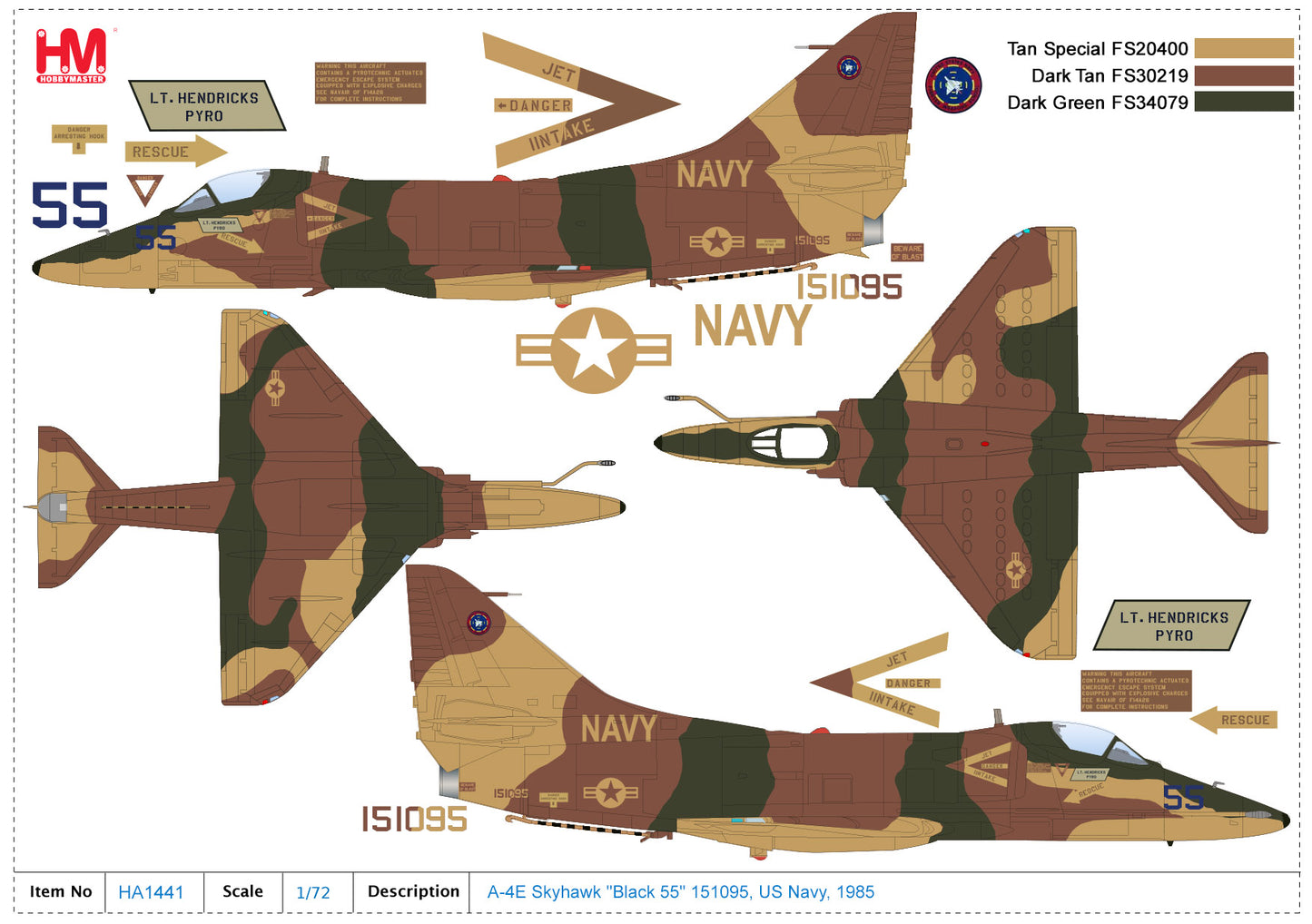 1/72 A-4E Skyhawk "Aggressor" 151095 US Navy 1985/86
