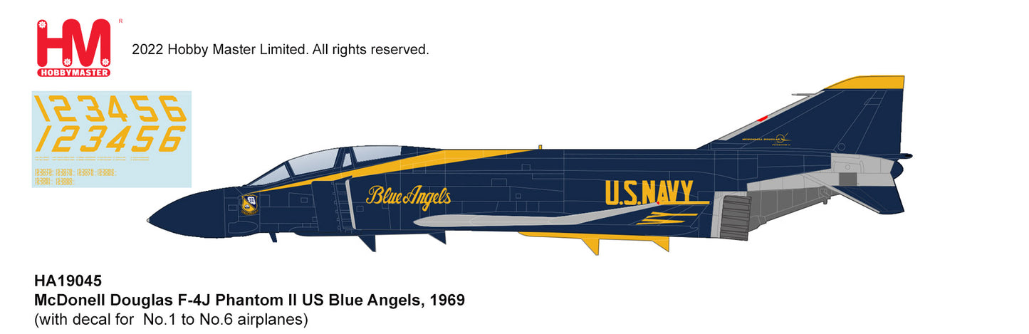 1/72 F-4J Phantom II US Blue Angels 1969 (with Decal for No.1 to No.6 Airplanes)