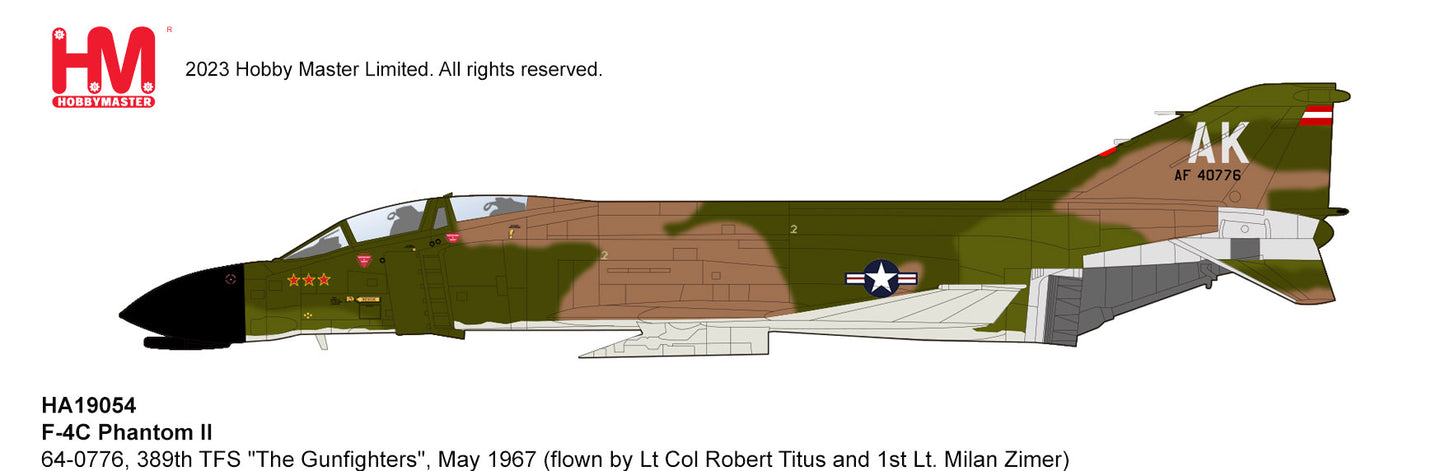 1/72 F-4C Phantom II 64-0776 389th TFS "The Gunfighters" May 1967 (flown by Lt Col Robert Titus and 1st Lt. Milan Zimer)