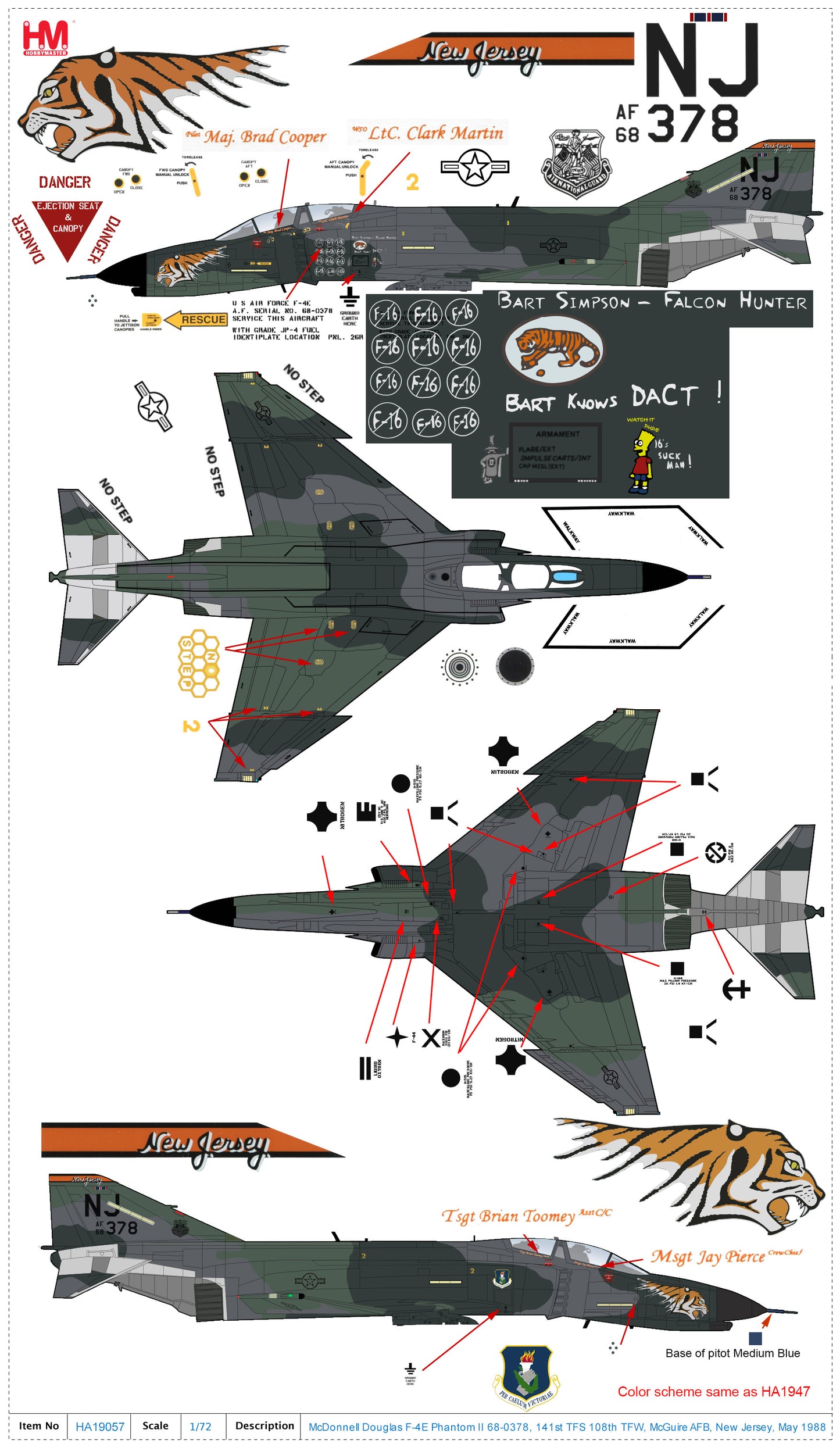 1/72Â F-4E Phantom II 68-0378 108th TFW New Jersey May 1988