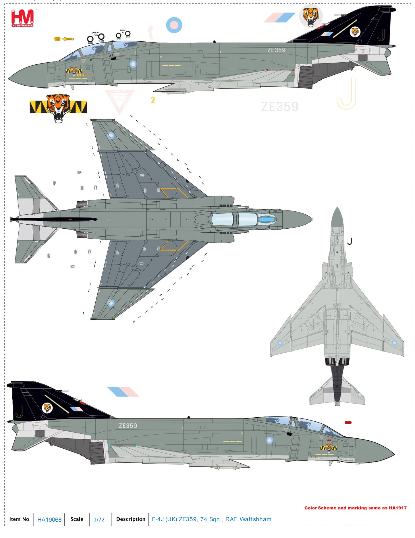 1/72 F-4J (UK) ZE359 74 Sqn. RAF Wattishham