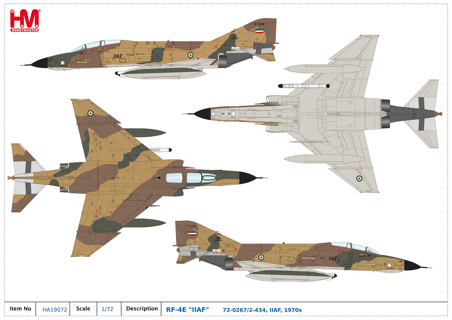 1/72 RF-4E "IIAF" 72-0267/2-434 IIAF 1970s