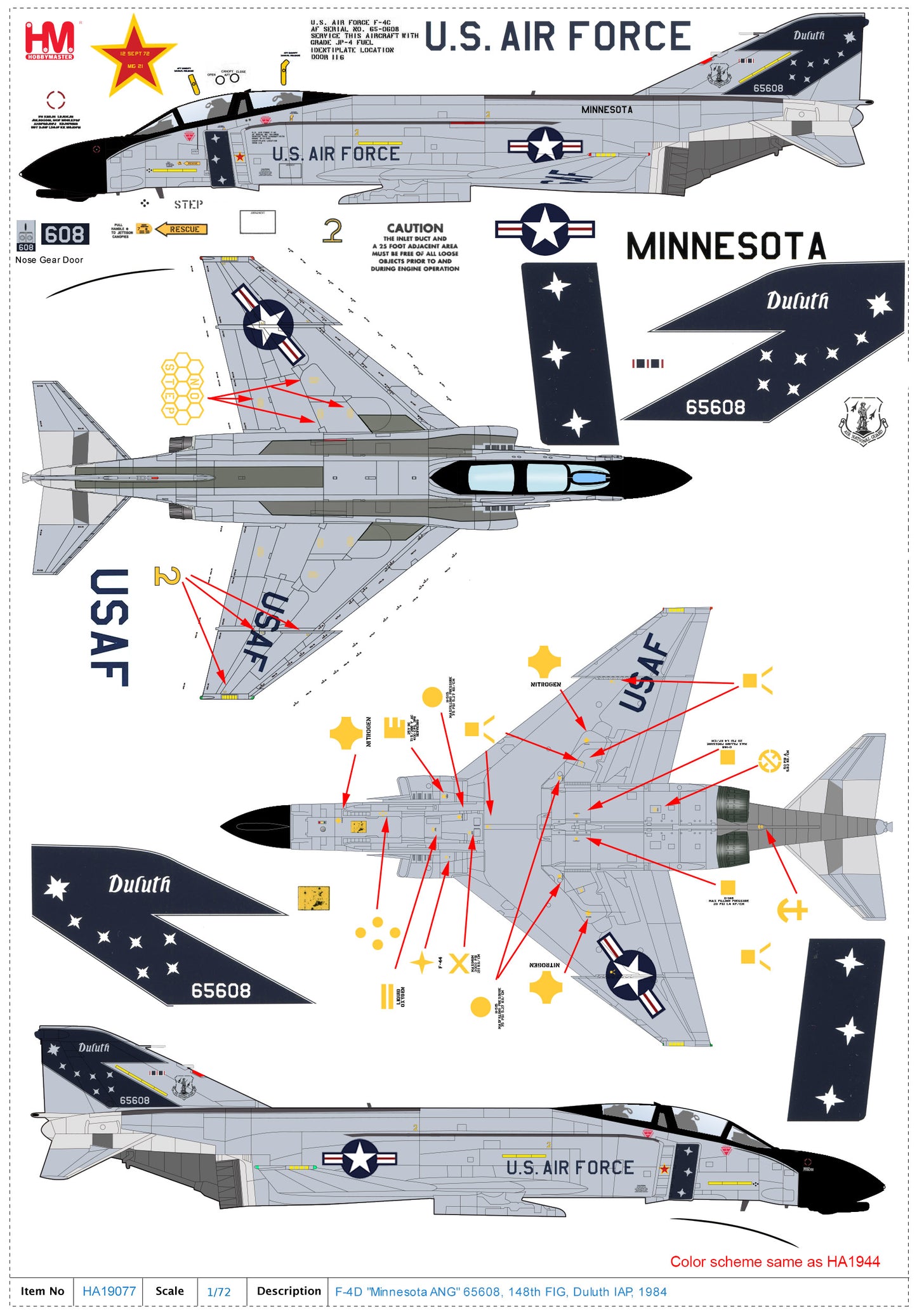 1/72 F-4D "Minnesota ANG" 65608 148th FIG Duluth IAP 1984
