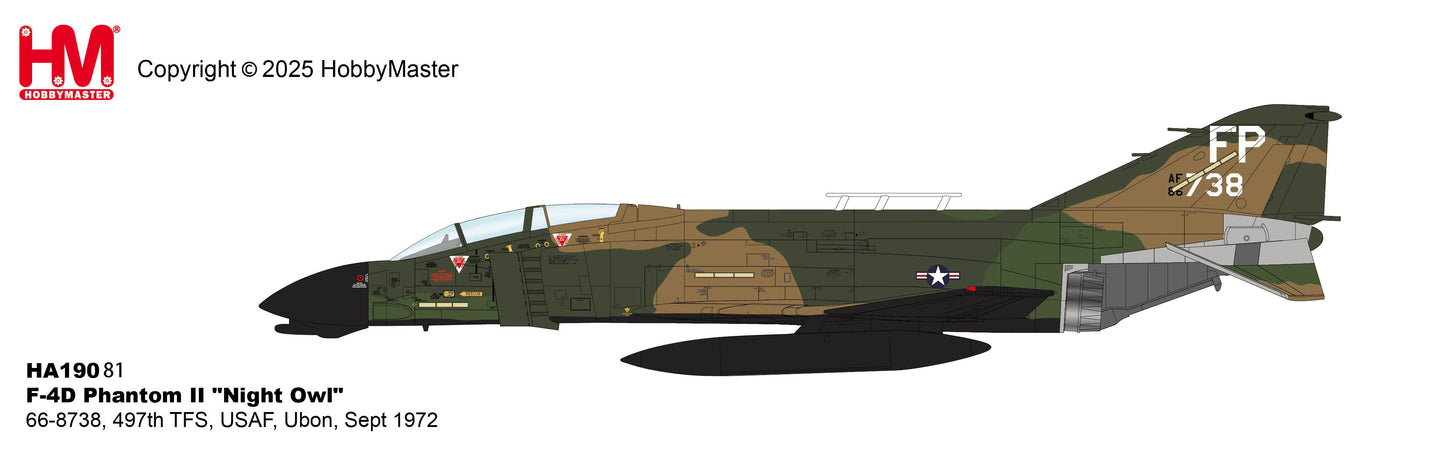 1/72 F-4D Phantom II "Night Owl" 66-8738 497th TFS USAF Ubon Sept 1972
