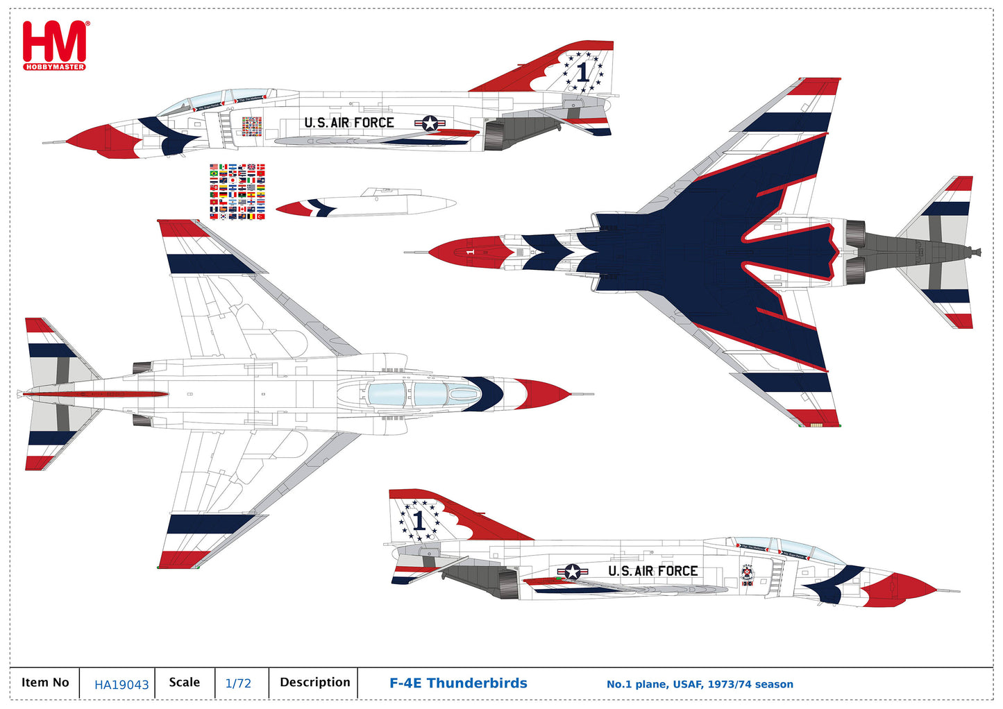 1/72 F-4E Thunderbirds No.1 plane USAF 1973/74 Season